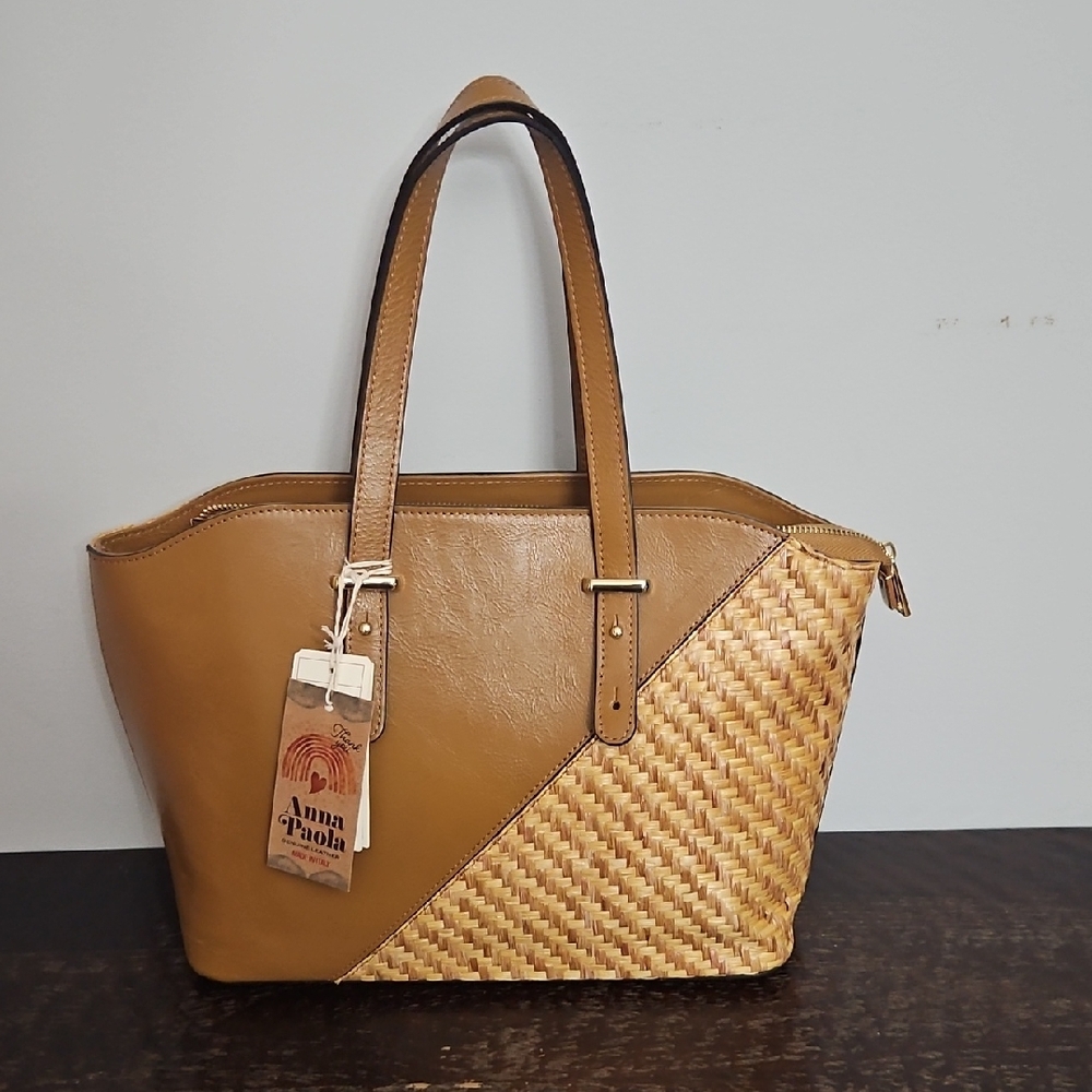 2/$75 - Anna Paola Tan and Tote Over The Should Tote Bag.